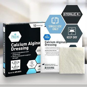 Антимікробні пов'язки для ран MED PRIDE з альгінату кальцію MedPride Calcium Alginate Dressing 4*4 10*10см  1 шт. MPR-65214 фото