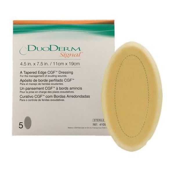 Гидроколлоидная повязка DuoDerm Signal Tapered-Edge Hydrocolloid Dressing 4.5x7.5 12х19,5см Овал 1шт. DuoDermSignal10х10 фото