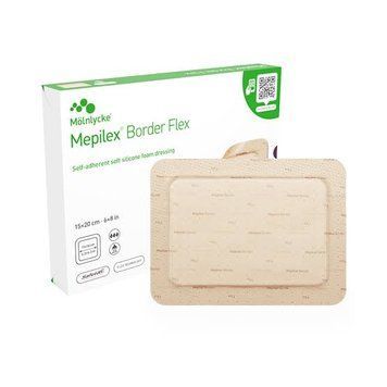 BorderFlex15x20, Mepilex Border Flex 15x20 cm &bull; 6x8 in - універсальна Багатофункціональна губчаста пов'язка BorderFlex15x20х5 фото