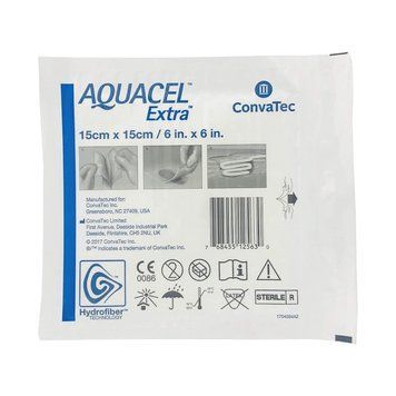 Повязка ConvaTec Aquacel Extra (6*6)15х15 см.- Absorbent HYDROFIBER , усиленная гидроволокно 1 шт.  Aquacel Extra1515 фото