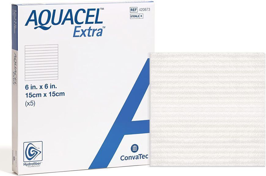 Повязка ConvaTec Aquacel Extra (6*6)15х15 см.- Absorbent HYDROFIBER , усиленная гидроволокно 1 шт.  Aquacel Extra1515 фото