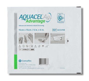 Повязка ConvaTec Aquacel Advantage AG (6*6) 15х15 см.- Absorbent HYDROFIBER , усиленная гидроволокно 1 шт. AquacelAdvantageAG1515 фото