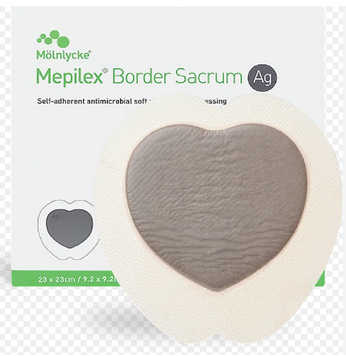 Мепилекс Mepilex Border Sacrum AG 18 x18 см &mdash; сорбционная повязка с серебром (1 шт.) MepilexSacrumAG18 фото