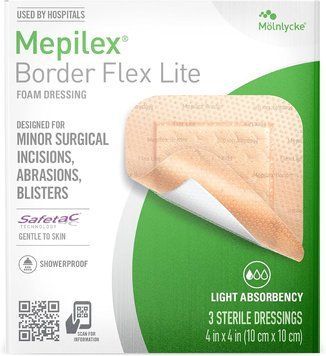Mepilex Border Flex LITE 10x10 cm &bull; 4x4 in - Многофункциональная универсальная губчатая повязка Коробка 5 шт BorderFlexLITE10x10x5 фото
